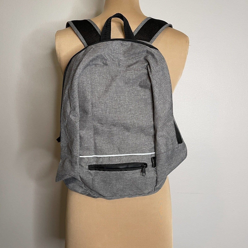 Travel Bag Foldable Computer Gray Backpack Zipper Adjustable Straps Zip Pockets